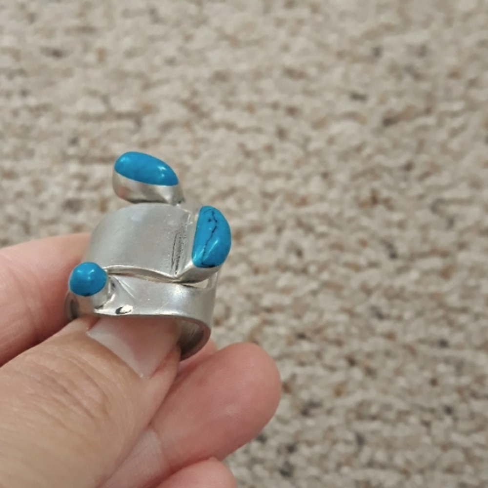 Turquoise Adjustable Ring - image 4